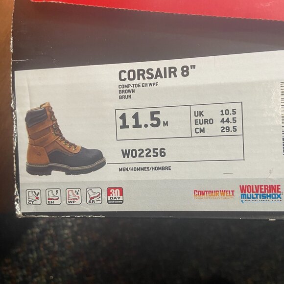 ✨✨Wolverine Corsair 8" Boots 11.5M NWT - Picture 3 of 4
